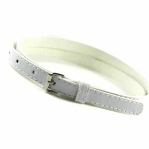 White Faux Leather Belt